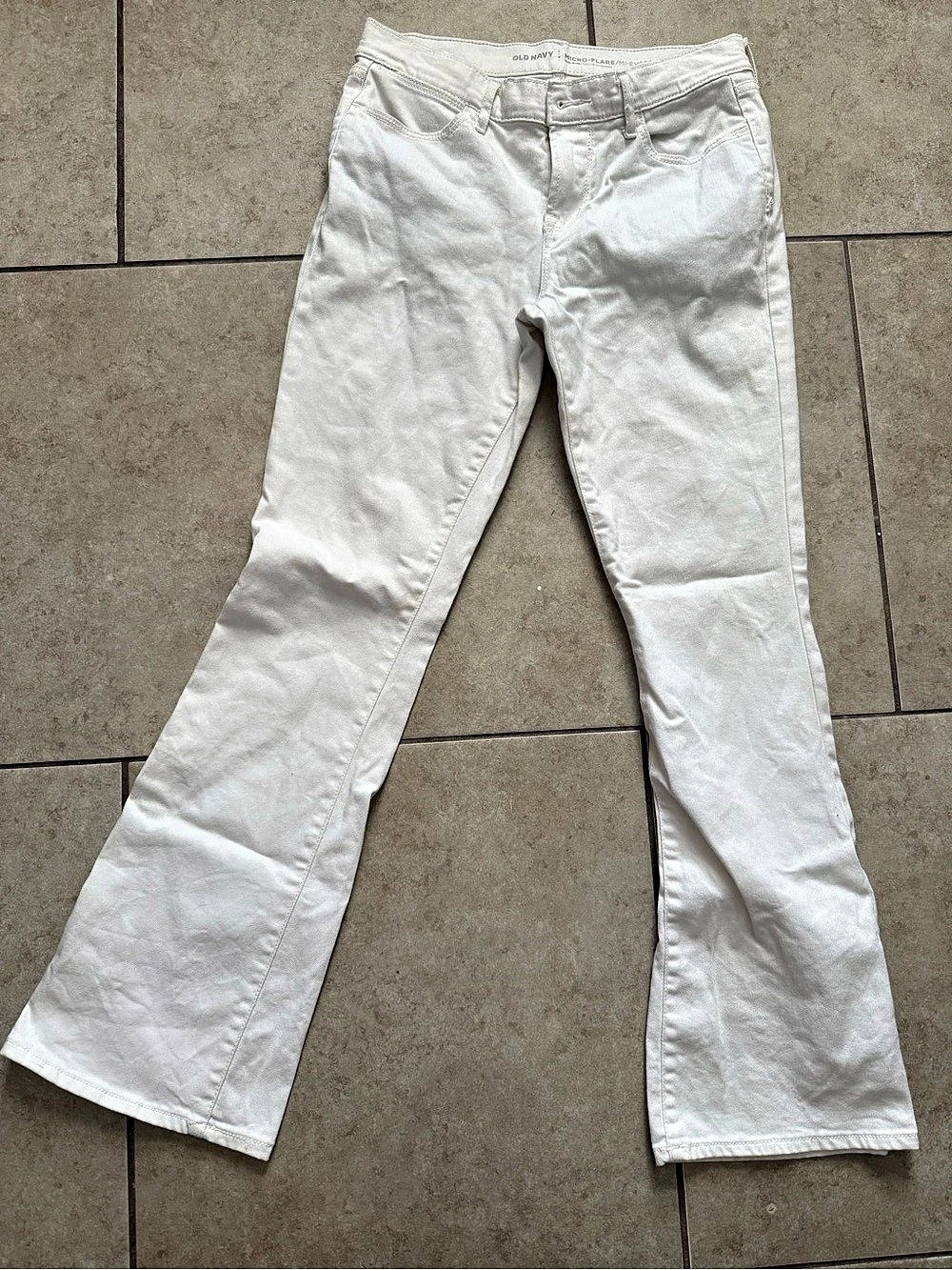 Old Navy Mid-Rise Micro-Flare Jeans White